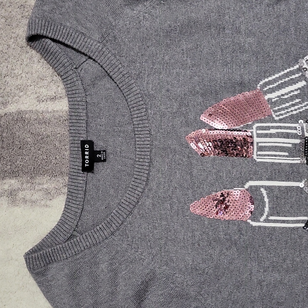 Torrid Sequin Lipstick Knit Pullover Sweater - image 7